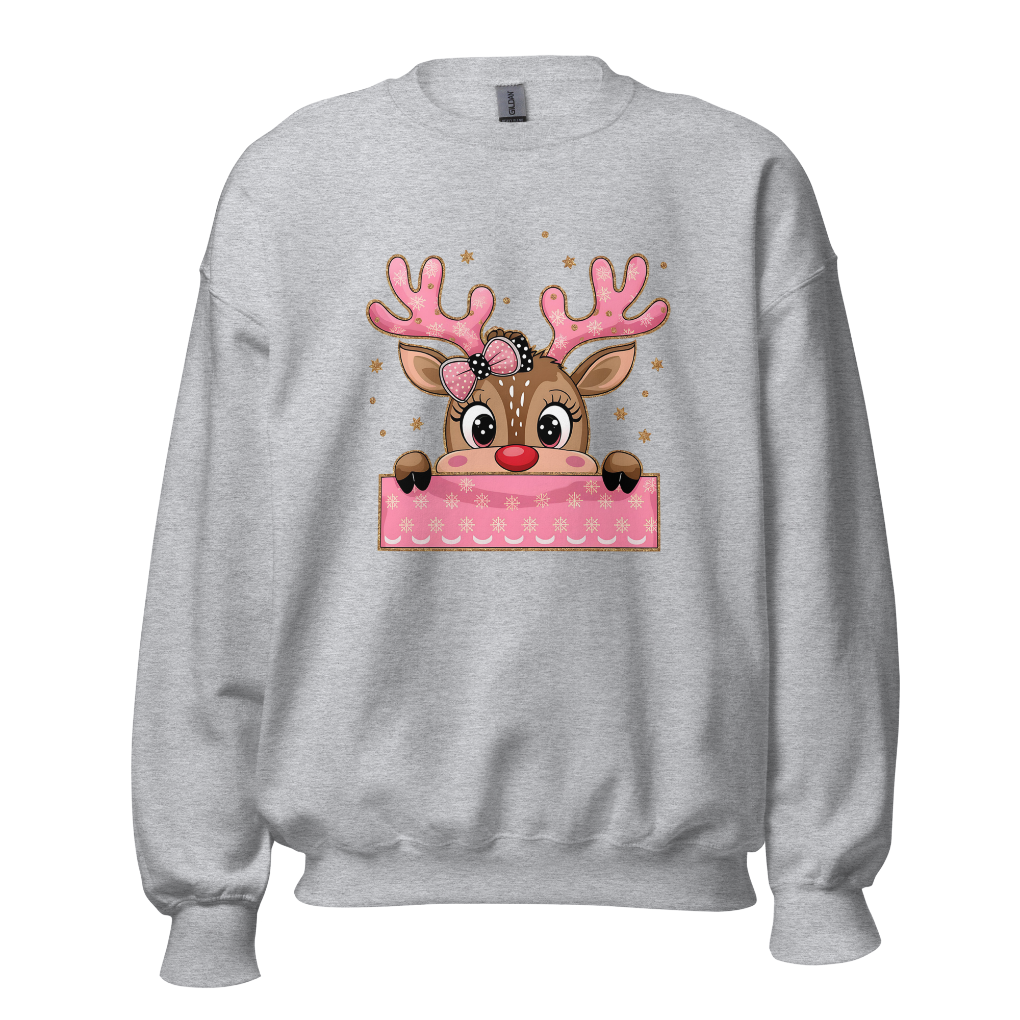 Pink Reindeer Crewneck